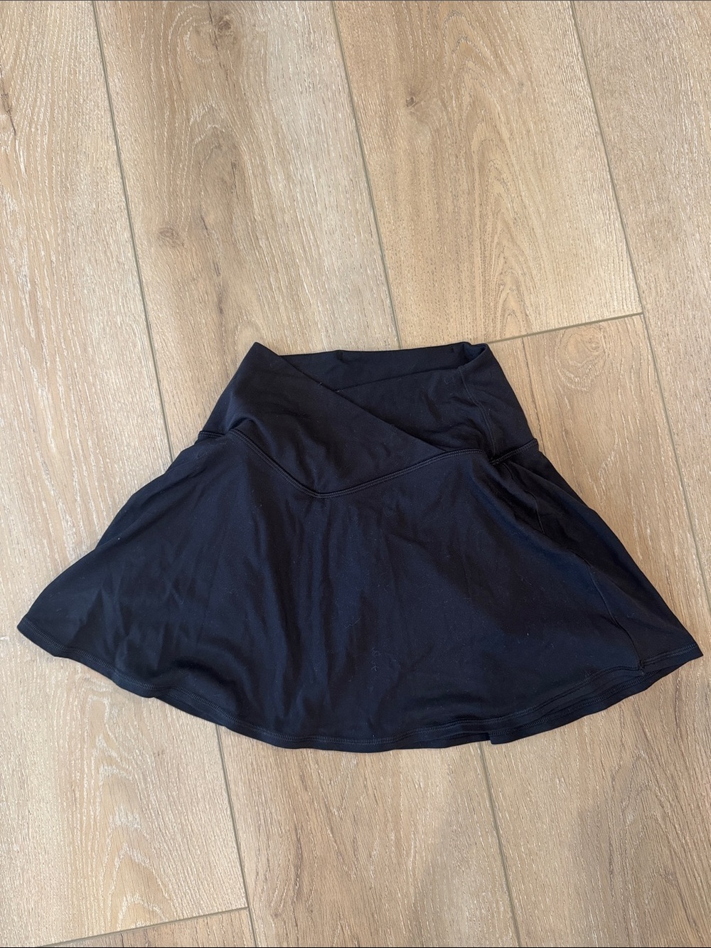 aerie Black High-Rise Circle Skater Skirt